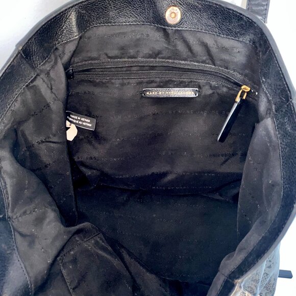 Marc Jacobs Leather Shoulder Bag Python Print Tote Black - Picture 4 of 12